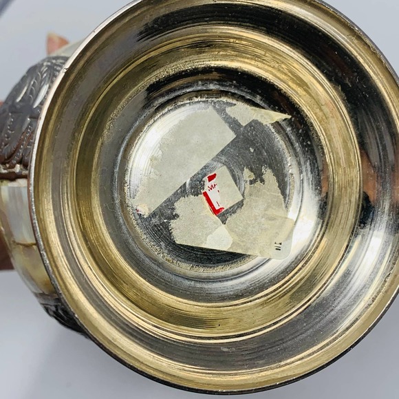 Vintage SILVER Plate VASE With Shell Inlay Paneling Floral Design In Silver - Picture 6 of 7